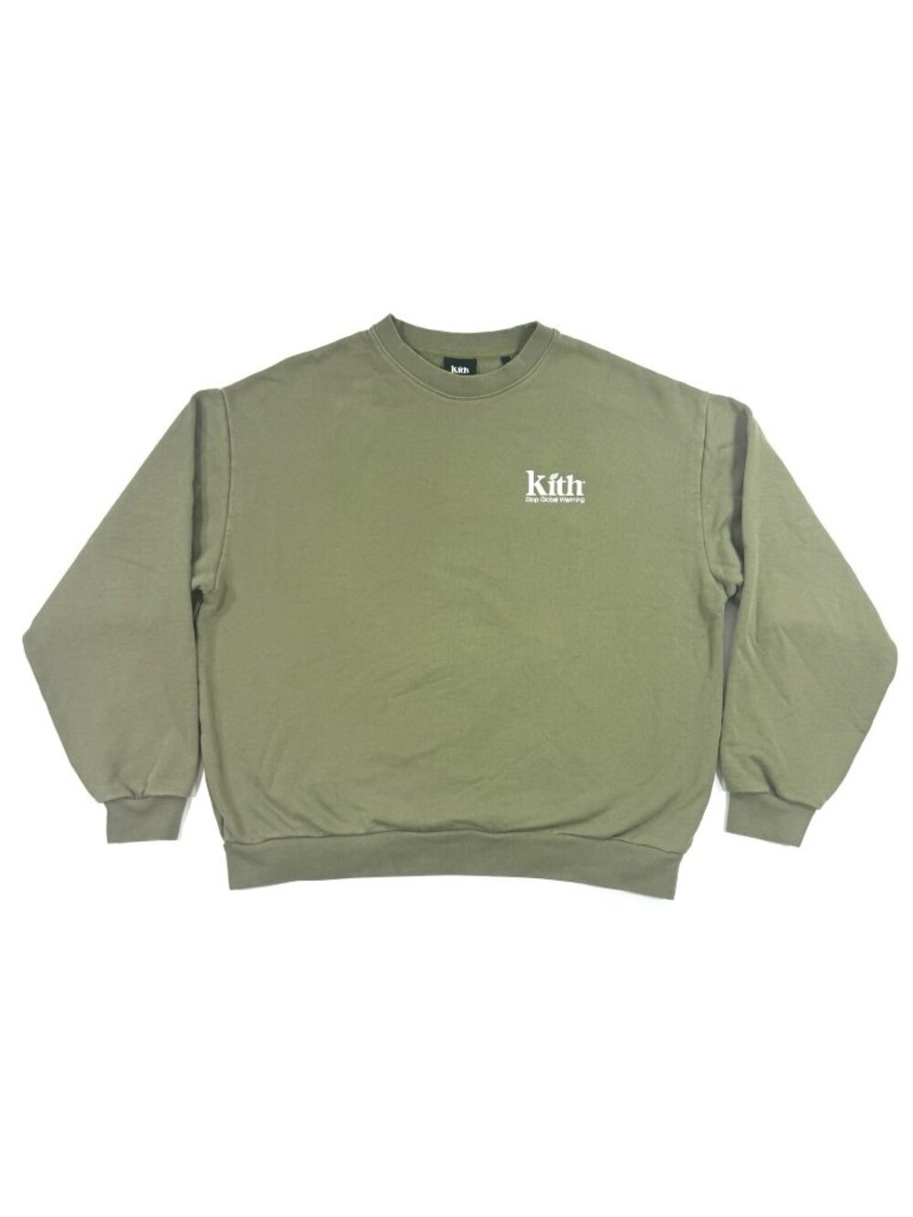 Kith Mens Sweatshirt Crewneck Sz Large Stop Global Warming Organic Cotton Terry